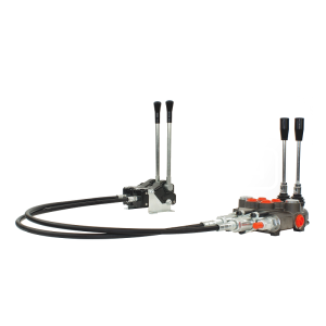 Rozdzielacz hydrauliczny 2 sekcyjny 40L z dźwigniami I linkami 1m