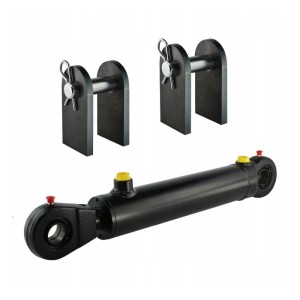 Cylinder siłownik hydrauliczny dwustronnego działania długość: 415mm skok: 200mm z kompletem mocowań