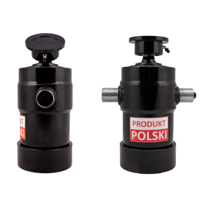 Cylinder siłownik hydrauliczny teleskopowy do przyczepy skok: 1000mm + gniazdo do wspawania