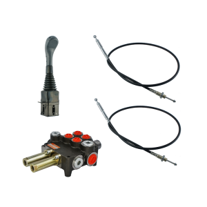 Zestaw hydrauliczny 2 sekcyjny: rozdzielacz 80L z sekcją pływającą + joystick bez przycisków + dwie linki 1,5m