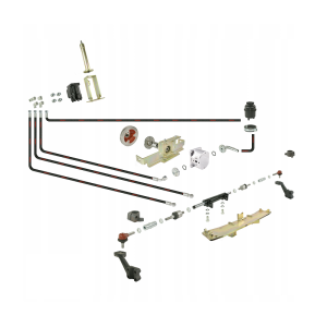 Wspomaganie kierownicy C-360 z orbitrolem Danfoss - siłownik montowany do osi z podwójnym tłoczyskiem wysuwanym na dwie strony, napęd z wału