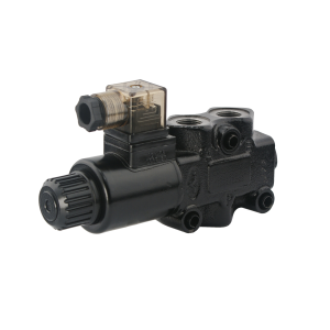 Zawór hydrauliczny sterowany elektrycznie 3-drogowy 3/2 gwinty: 1/2" napięcie: 12V przepływ: 90L/min ciśnienie max: 315bar