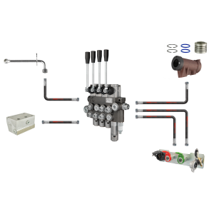 Zestaw zewnętrznego rozdzielacza 4 sekcyjnego 1 sekcja pływająca hydraulika c 360 c 360-3p