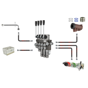 Zestaw zewnętrznego rozdzielacza 4 sekcyjnego 3 sekcje pływające hydraulika c 360 c 360-3p