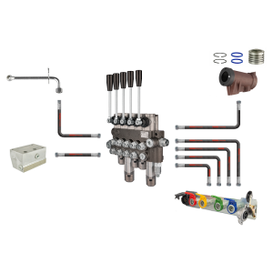 Zestaw zewnętrznego rozdzielacza 5 sekcyjnego 2 sekcje pływające hydraulika c 360 c 360-3p