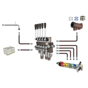 Zestaw zewnętrznego rozdzielacza 5 sekcyjnego 3 sekcje pływające hydraulika c 360 c 360-3p