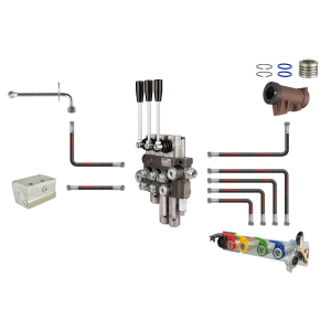 Zestaw zewnętrznego rozdzielacza 3 sekcyjnego 2 sekcje pływające hydraulika c 360 c 360-3p