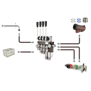 Zestaw zewnętrznego rozdzielacza 4 sekcyjnego 2 sekcje pływające hydraulika c 360 c 360-3p