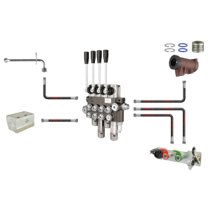Zestaw zewnętrznego rozdzielacza 4 sekcyjnego 2 sekcje pływające hydraulika c 360 c 360-3p