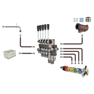 Zestaw zewnętrznego rozdzielacza 5 sekcyjnego 2 sekcje pływające hydraulika c 360 c 360-3p
