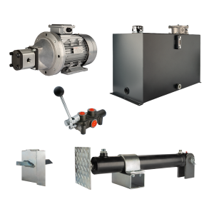 Hydraulika do łuparki do drewna moc łupania: 5 ton czas cyklu łupania: 18-21 sekund. Siłownik pompa silnik zbiornik 100 litrów rozdzielacz 1 sekcyjny