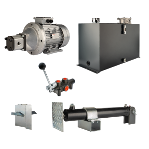 Hydraulika do łuparki do drewna moc łupania: 9 ton czas cyklu łupania: 11-14 sekund. Siłownik pompa silnik zbiornik 100 litrów rozdzielacz 1 sekcyjny