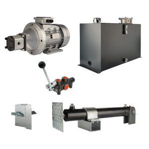 Hydraulika do łuparki do drewna moc łupania: 10 ton czas cyklu łupania: 9-12 sekund. Siłownik pompa silnik zbiornik 100 litrów rozdzielacz 1 sekcyjny