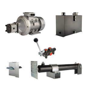Hydraulika do łuparki do drewna moc łupania: 10 ton czas cyklu łupania: 14-17 sekund. Siłownik pompa silnik zbiornik 45 litrów rozdzielacz 1 sekcyjny