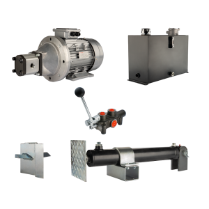 Hydraulika do łuparki do drewna moc łupania: 10 ton czas cyklu łupania: 18-21 sekund. Siłownik pompa silnik zbiornik 45 litrów rozdzielacz 1 sekcyjny
