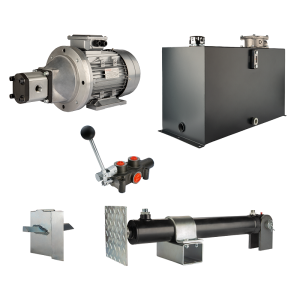 Hydraulika do łuparki do drewna moc łupania: 12 ton czas cyklu łupania: 14-17 sekund. Siłownik pompa silnik zbiornik 100 litrów rozdzielacz 1 sekcyjny