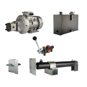 Hydraulika do łuparki do drewna moc łupania: 12 ton czas cyklu łupania: 18-21 sekund. Siłownik pompa silnik zbiornik 45 litrów rozdzielacz 1 sekcyjny