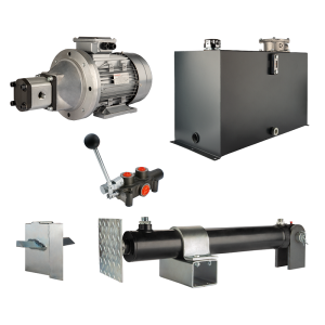 Hydraulika do łuparki do drewna moc łupania: 16 ton czas cyklu łupania: 11-14 sekund. Siłownik pompa silnik zbiornik 75 litrów rozdzielacz 1 sekcyjny
