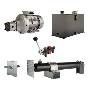 Hydraulika do łuparki do drewna moc łupania: 19 ton czas cyklu łupania: 14-17 sekund. Siłownik pompa silnik zbiornik 75 litrów rozdzielacz 1 sekcyjny