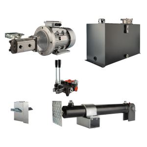 Hydraulika do łuparki do drewna moc łupania: 16 ton czas cyklu łupania: 17-20 sekund. Siłownik pompa silnik zbiornik 100 litrów rozdzielacz 2 sekcyjny