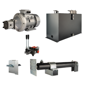 Hydraulika do łuparki do drewna moc łupania: 12 ton czas cyklu łupania: 18-21 sekund. Siłownik pompa silnik zbiornik 100 litrów rozdzielacz 2 sekcyjny