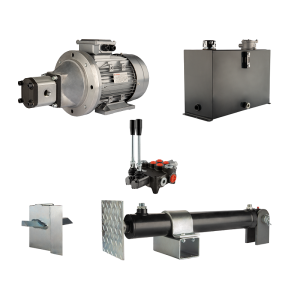Hydraulika do łuparki do drewna moc łupania: 9 ton czas cyklu łupania: 11-14 sekund. Siłownik pompa silnik zbiornik 45 litrów rozdzielacz 2 sekcyjny