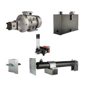 Hydraulika do łuparki do drewna moc łupania: 7 ton czas cyklu łupania: 18-21 sekund. Siłownik pompa silnik zbiornik 45 litrów rozdzielacz 2 sekcyjny