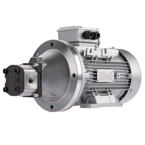 Pompa hydrauliczna zębata prawa 9L + silnik elektryczny 3-fazowy IE3 400V 4kW 24MPa