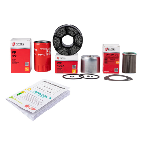 Zestaw filtrów do ciągnika URSUS 2812 MF 235 255 Filtr oleju silnika + filtr paliwa + filtr oleju podnośnika + kaseta filtra powietrza + książka serwisowa