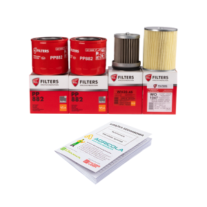 Zestaw filtrów do ciągnika Ursus U1222/1224 U1604/1614 Filtr oleju +  wkład filtra oleju +  filtr oleju podnośnika +  książka serwisowa