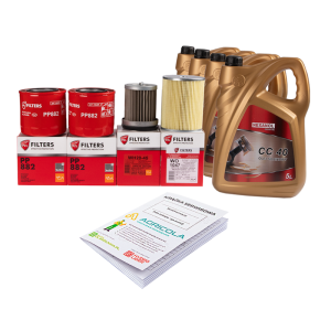 Zestaw filtrów do ciągnika Ursus U1222/1224 U1604/1614 Filtr oleju +  wkład filtra oleju +  filtr oleju podnośnika + olej silnikowy NEXANOL CC 40 20L + książka serwisowa