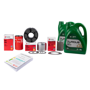 Zestaw filtrów do ciągnika URSUS 2812 MF 235 255 Filtr oleju silnika + filtr paliwa + filtr oleju podnośnika + kaseta filtra powietrza + olej silnikowy TURDUS 15W40 10L + książka serwisowa 