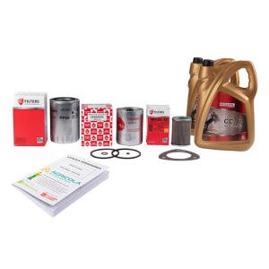 Zestaw filtrów do ciągnika MF4 Filtr oleju silnika + filtr paliwa + filtr oleju podnośnika + olej silnikowy NEXANOL CC 40 10L + książka serwisowa