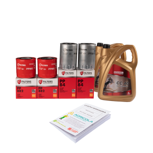 Zestaw filtrów olejowych do ciągnika Ursus C-385 Filtr oleju silnika PP84 PP-8.4 + filtr oleju silnika PP882 PP-8.8.2 + olej silnikowy NEXANOL CC 40 10L + książka serwisowa
