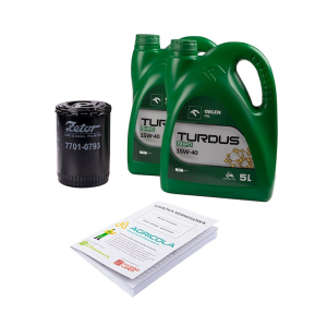 Filtr oleju silnika PP711 PP-7.1.1 do ciągnika Zetor 5211-7245 + olej silnikowy TURDUS 15W40 10L + książka serwisowa