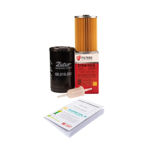 Zestaw filtrów do ciągnika Zetor Proxima 6241-10541 Filtr oleju silnika + filtr paliwa + wkład filtra paliwa + książka serwisowa