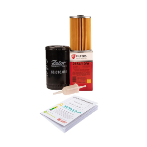  Zestaw filtrów do ciągnika Zetor Forterra 8621-11641 Filtr oleju silnika + filtr paliwa + wkład filtra paliwa + książka serwisowa