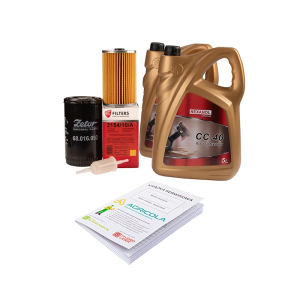  Zestaw filtrów do ciągnika Zetor Forterra 8621-11641 Filtr oleju silnika + filtr paliwa + wkład filtra paliwa + olej silnikowy NEXANOL CC 40 10L + książka serwisowa