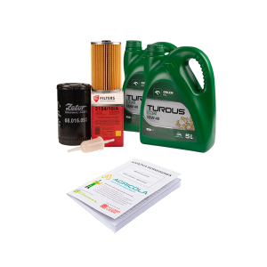  Zestaw filtrów do ciągnika Zetor Forterra 8621-11641 Filtr oleju silnika + filtr paliwa + wkład filtra paliwa + olej silnikowy TURDUS 15W40 10L + książka serwisowa