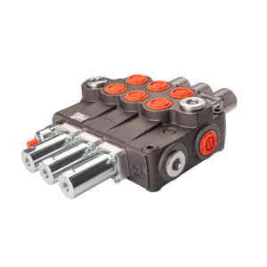 Rozdzielacz hydrauliczny 3 sekcyjny P160l/min z suwakiem z dodatkową pozycją pływającą sterowany linkami