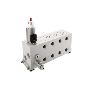 Płyta przyłączeniowa blok zaworowy z regulatorem przepływu 4 sekcyjny CETOP 3 NG6