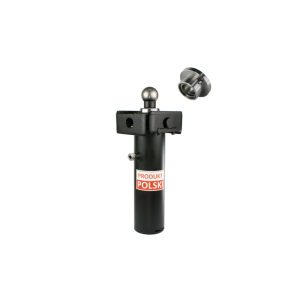 Cylinder siłownik hydrauliczny teleskopowy do przyczepy D35 skok: 520mm + kołyska i gniazdo do wspawania