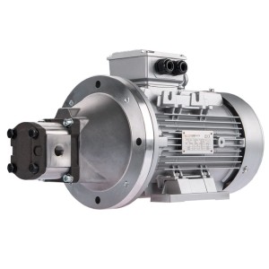 Pompa hydrauliczna zębata prawa 12L + silnik elektryczny 3-fazowy IE3 400V 4kW 19MPa