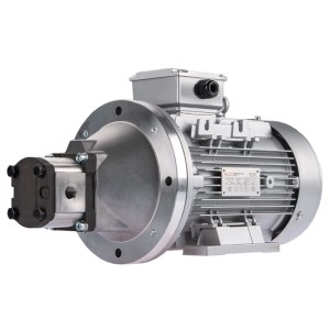 Pompa hydrauliczna zębata prawa 9L + silnik elektryczny 3-fazowy IE3 400V 2,2kW 14MPa