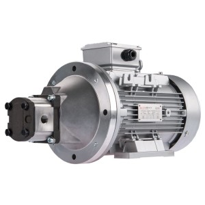 Pompa hydrauliczna zębata prawa 6L + silnik elektryczny 3-fazowy IE3 400V 1,1kW 10MPa