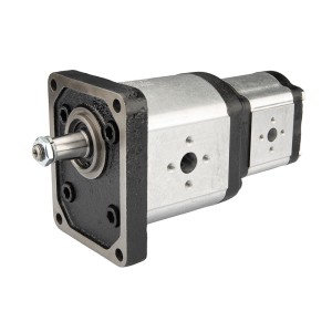 Pompa hydrauliczna zębata Hydrosila prawa 2-sekcyjna grupa 3 + 2 objętość: 39/10 cm3/obr wydajność (1500obr): 58/15 L/min