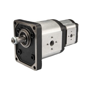 Pompa hydrauliczna zębata Hydrosila prawa 2-sekcyjna grupa 3 + 2 objętość: 39/8 cm3/obr wydajność (1500obr): 58/12 L/min