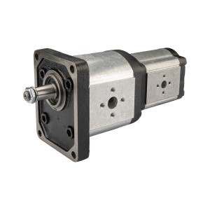 Pompa hydrauliczna zębata Hydrosila prawa 2-sekcyjna grupa 3 + 2 objętość: 33/26 cm3/obr wydajność (1500obr): 50/39 L/min