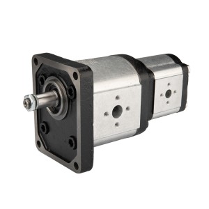 Pompa hydrauliczna zębata Hydrosila prawa 2-sekcyjna grupa 3 + 2 objętość: 33/14 cm3/obr wydajność (1500obr): 50/21 L/min