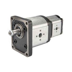 Pompa hydrauliczna zębata Hydrosila prawa 2-sekcyjna grupa 3 + 2 objętość: 33/12 cm3/obr wydajność (1500obr): 50/18 L/min